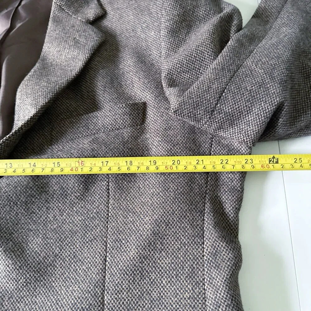 Stafford Mens 42L Wool Lambswool Blazer Sport Coat Tweed 2 Button Front Brown